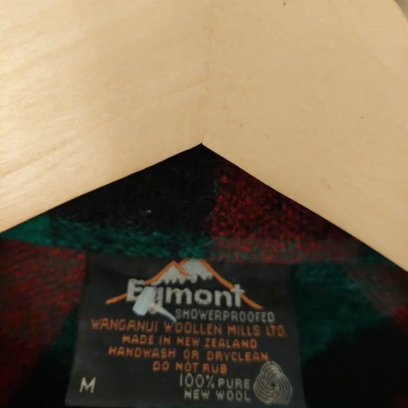 Egmont Red and Green Plaid 1/4 Zip Jacket/Pullover 100% Wool Vintage Medium - Picture 2 of 6